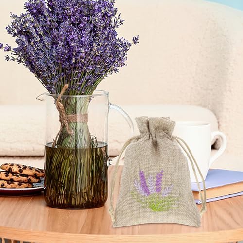 iplusmile Lavender Sachet Bags 10 Pack Linen Drawstring Pouch
