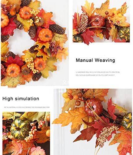 Autumn Wreath with Maple Leaves and Berries