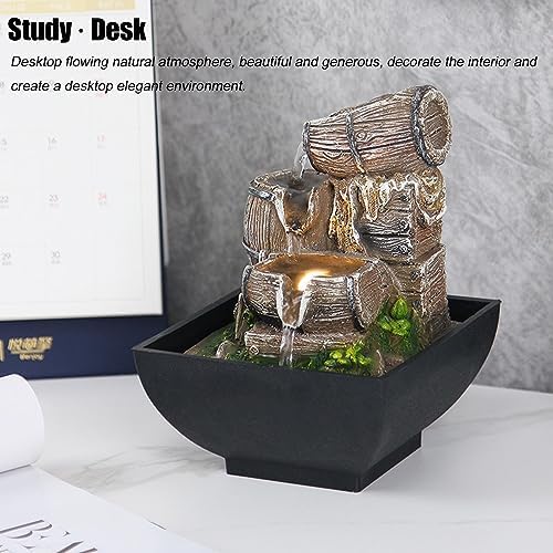 3-Tier Resin Tabletop Fountain with LED Light
