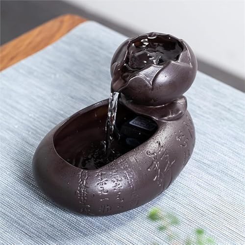 Indoor Ceramic Tabletop Fountain with Water Pump