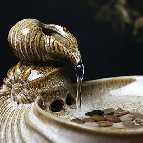 Tabletop Fountain with Conch Design for Home Office Decor