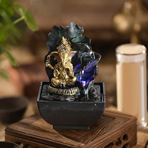 Ganesha Statue Tabletop Fountain Buddha Figurine 13cmx13cmx19cm