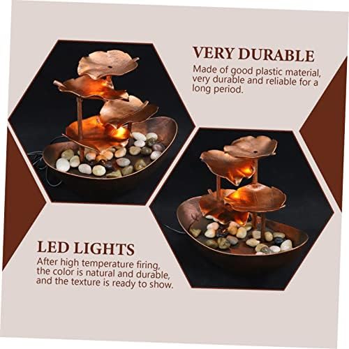 Running Water Ornament Lotus Leaf Tabletop Fountain for Home
