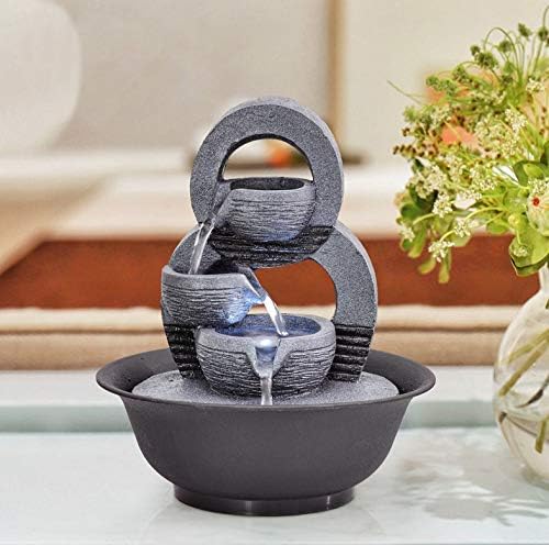 tBesme Indoor Waterfall Fountain Decor with LED Light