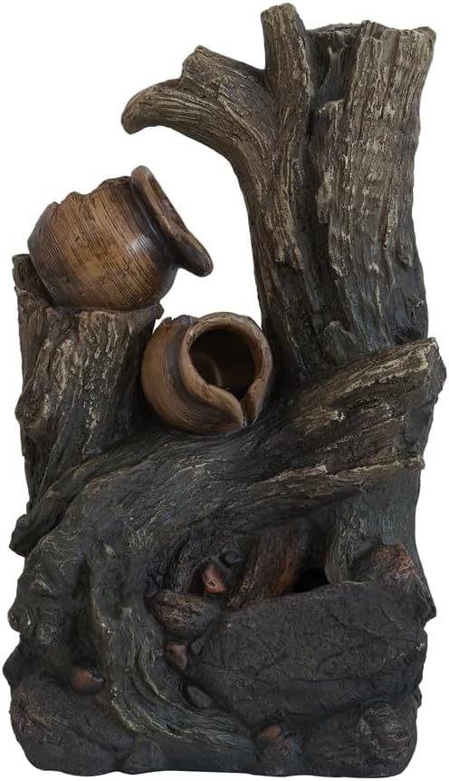 Rustic Broken Pot Water Fountain with LED Light