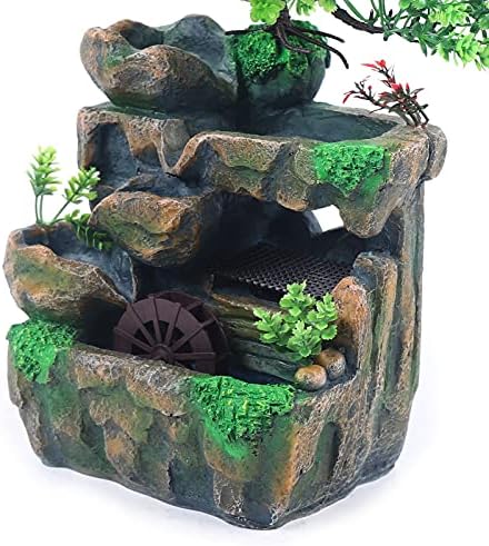 Indoor Rockery with LED Lights Tabletop Waterfall Fountain