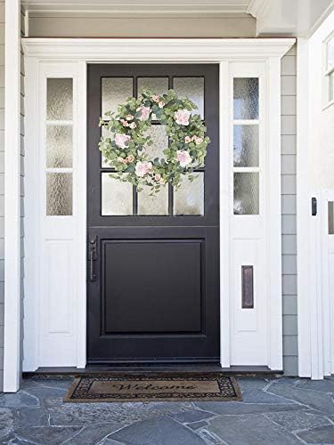 Artificial Rose and Eucalyptus Wreath Welcome Sign
