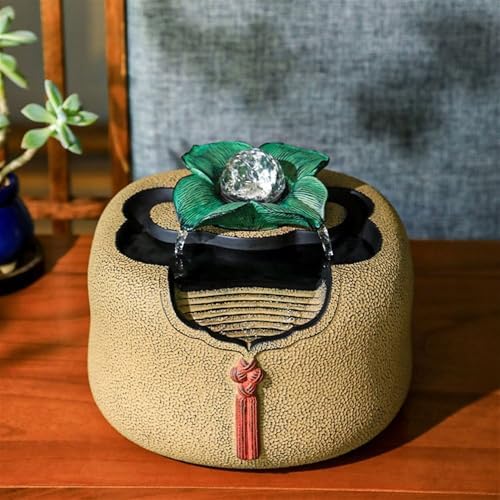 Yellow Resin Indoor Tabletop Water Fountain