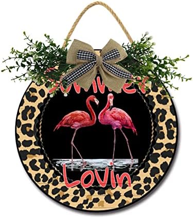 LERJIMUX 12 Inch Rustic Wooden Door Sign Wreath Hanger