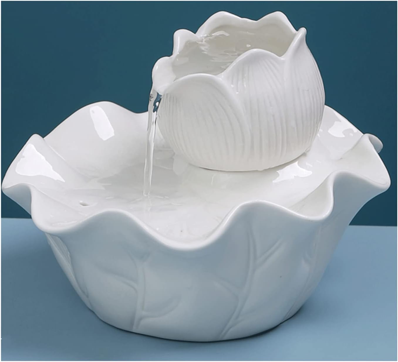 Lotus Leaf Tabletop Fountain Ceramic Indoor Decor