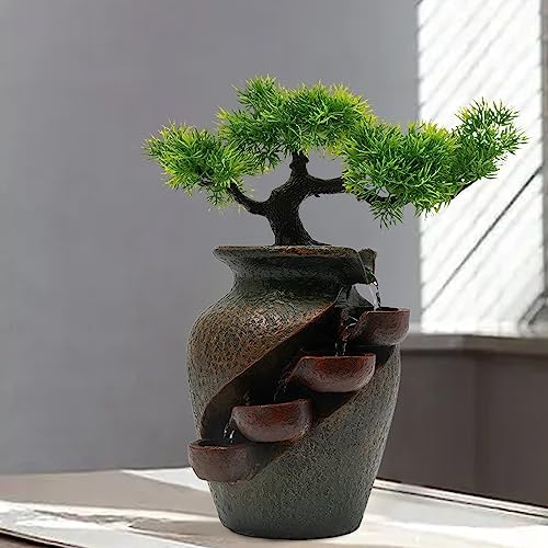 OUKANING 4 Level Tabletop Water Fountain