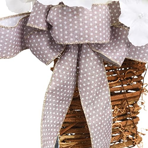 Cream Hydrangea Door Wreath Basket Decor