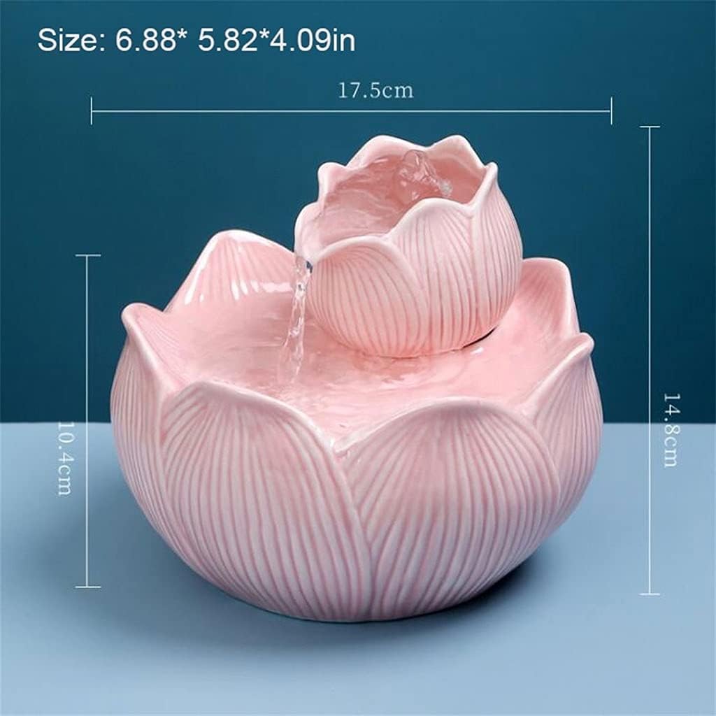 Lotus Tabletop Fountain Ceramic Indoor Water Feature Green
