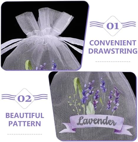 LOGOFUN 20pcs Lavender Sachet Bags - White