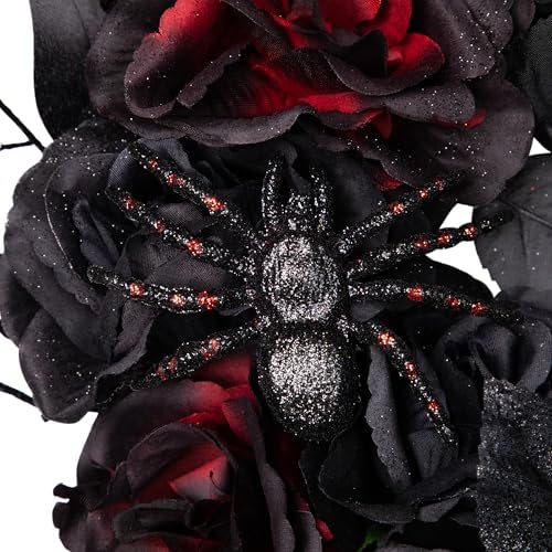 Northlight Halloween Spider Wreath 24 Inch Red Black