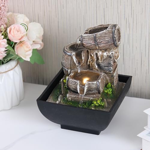 Elegant 3-Layer Tabletop Water Fountain for Home Office