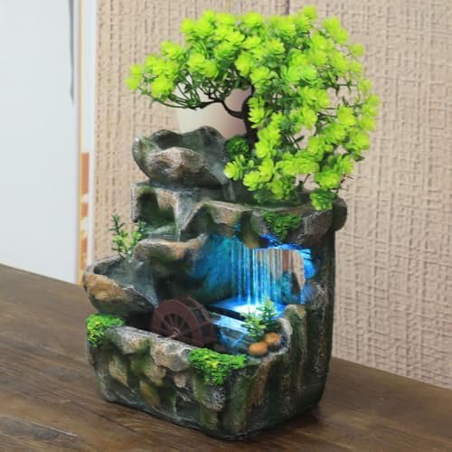 RORPOIR Decorative Tabletop Waterfall Fountain for Home and Office