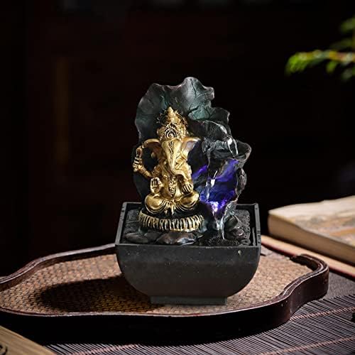 Ganesha Statue Tabletop Fountain Buddha Figurine 13cmx13cmx19cm