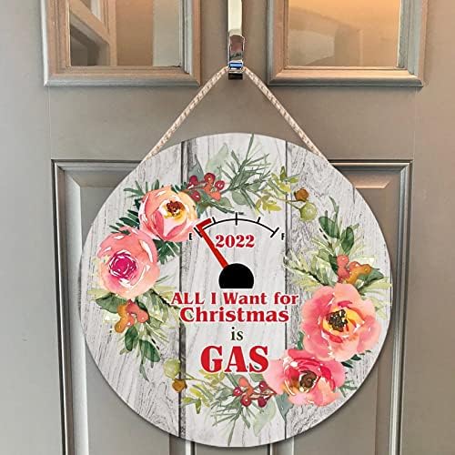 Farmhouse Front Door Hanger Christmas Wreath Funny Wood Sign 12x12