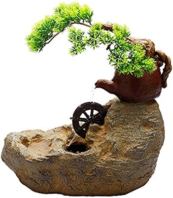 SUNESA Tabletop Fountain Bonsai Indoor Desk Waterfall Zen Meditation Decor