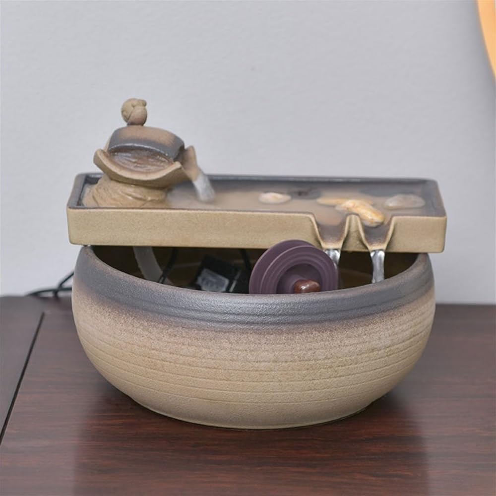 Ceramic Tabletop Fountain for Wealth and Zen