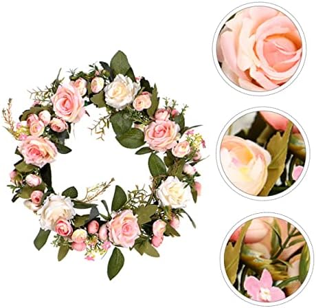 ERINGOGO Pink Rose Wreath Hanger Front Door Decor