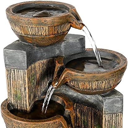 Relaxation Tabletop Fountain with LED Lights - Brown 157 Inch