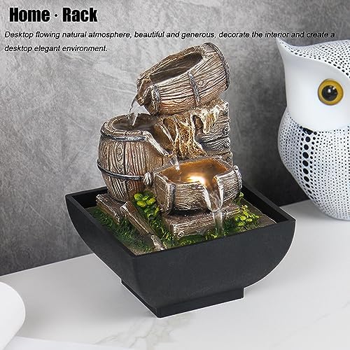 3-Tier Resin Tabletop Fountain with LED Light