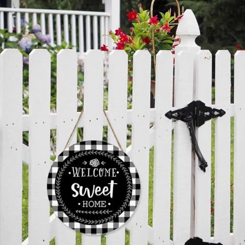 Welcome Wreath for Front Door Porch 12in Round Wall Decor