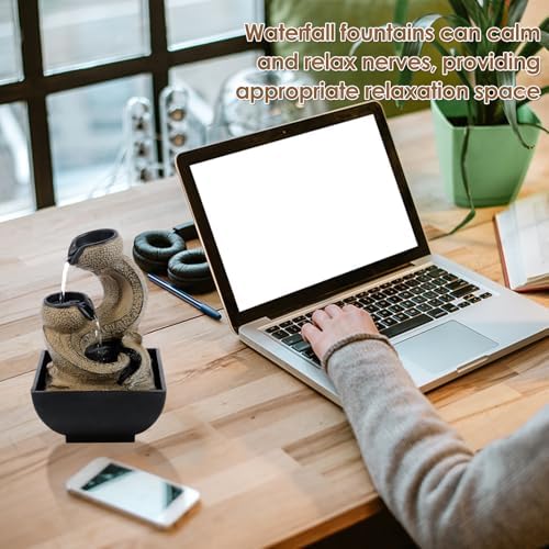 Modern Resin Tabletop Water Fountain for Indoor Relaxation
