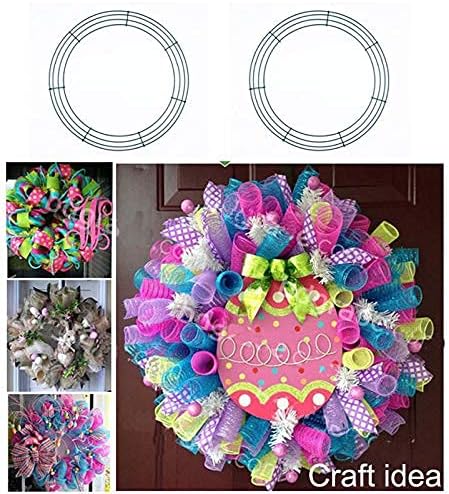 YYCRAFT 14 Inch Metal Floral Wreath Frame Green 4 Pack