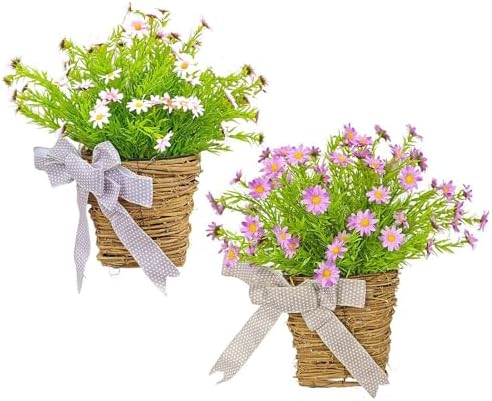 Wnvivi Artificial Flower Door Wreath Pink