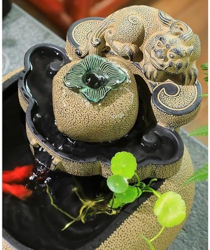 Chinese Style Tabletop Fountain with Circulating Water for Decor