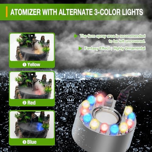 Elegant LED Water Fountain with Humidifier and Pump