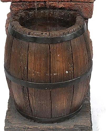 Rustic Tabletop Fountain with Resin Statue