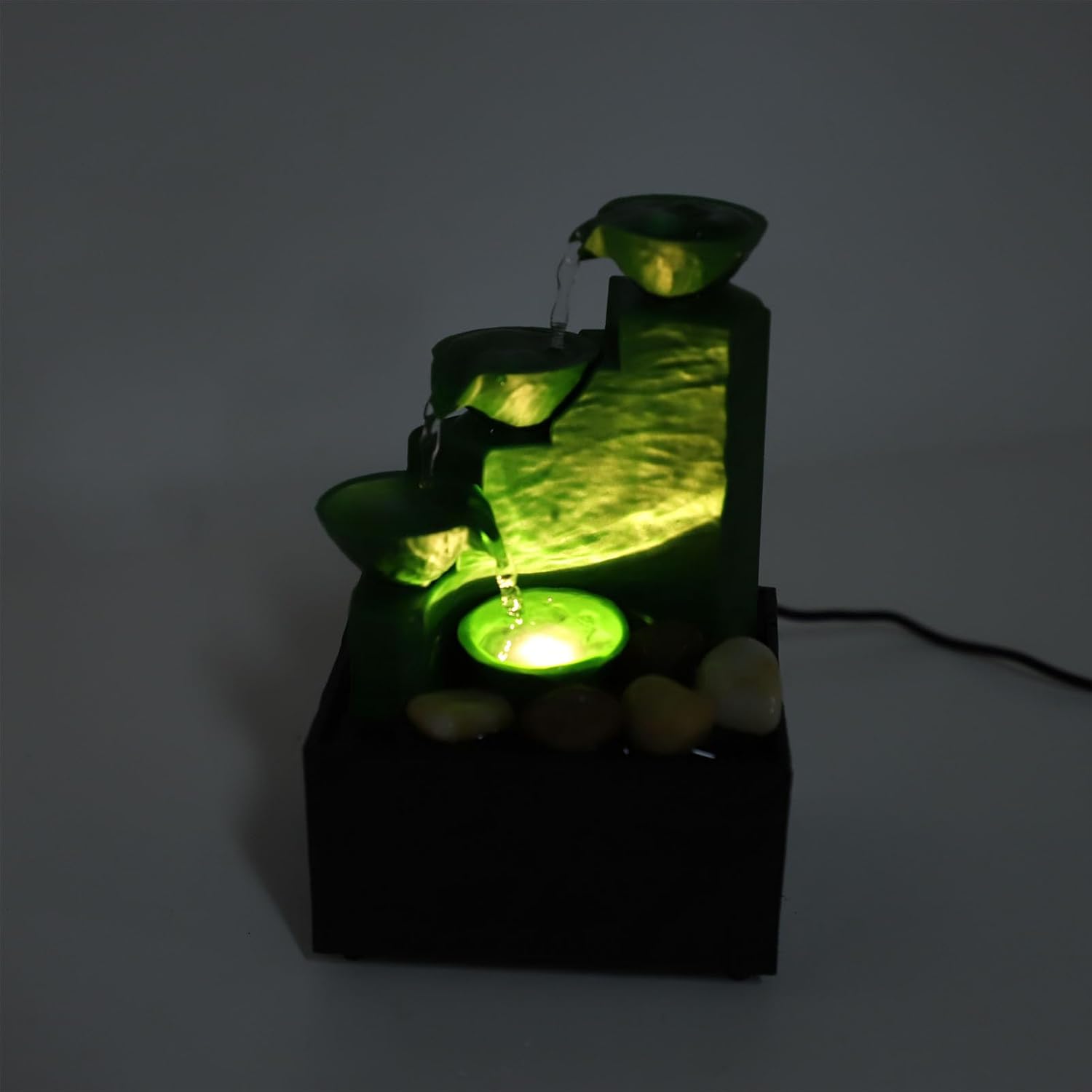 Tabletop Fountain with LED Light and USB Power