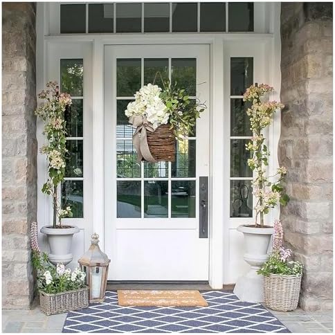 Cream Hydrangea Door Wreath with Wildflowers