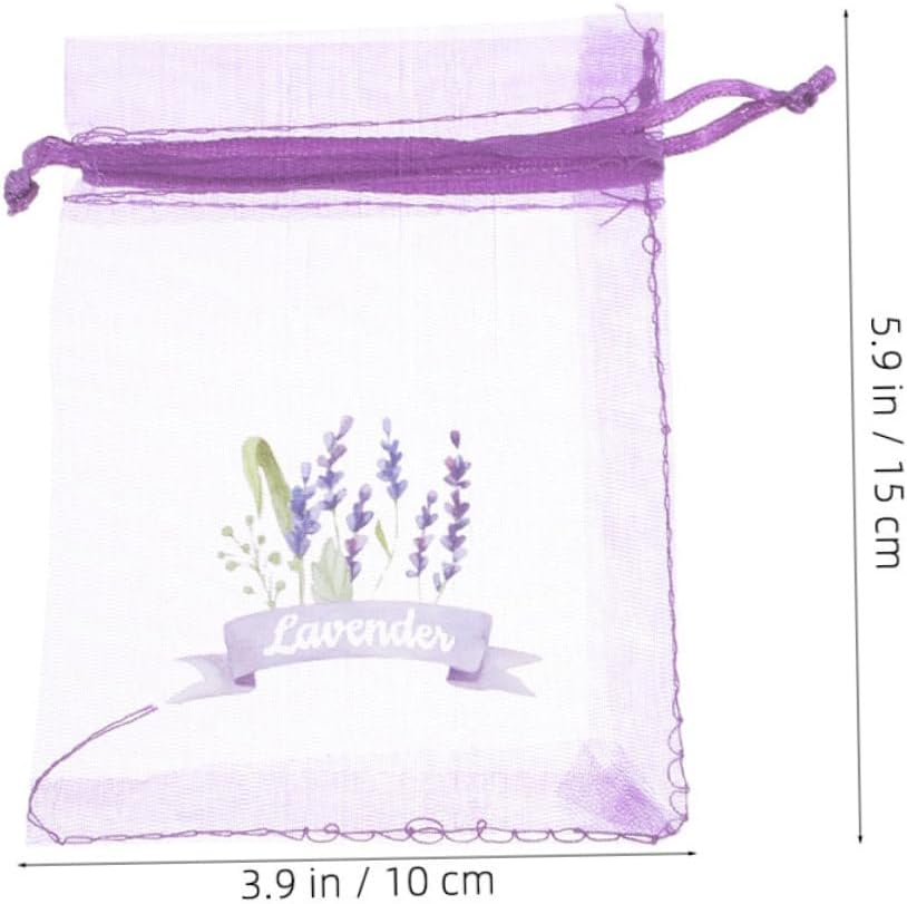 Wakauto 20pcs Lavender Drawstring Sachets for Herbs Spices and Home Decor
