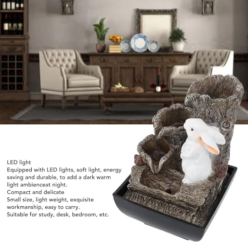 FLEXMAN Tabletop Fountain with LED Light and USB 5V Power