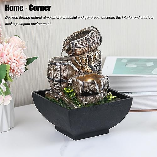 3-Tier Resin Tabletop Fountain with LED Light