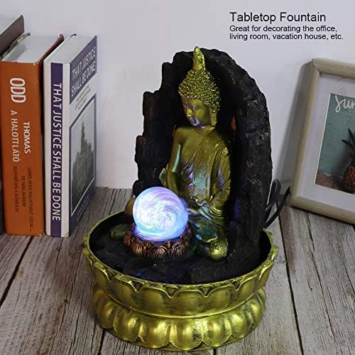 Luocute Buddha Fountain with LED Lights and Quiet Pump