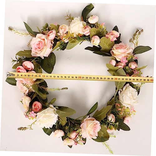 ERINGOGO Pink Rose Wreath Hanger Front Door Decor