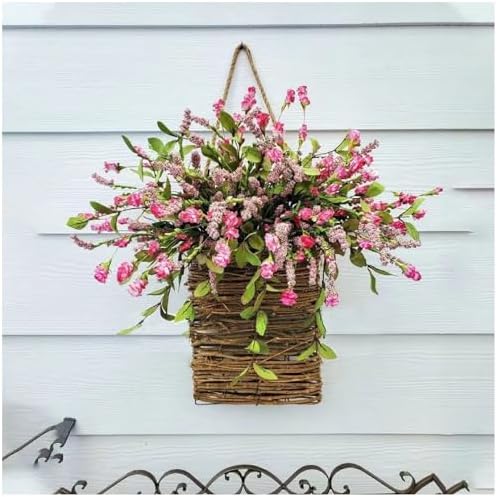 Cream Hydrangea Door Hanger Basket Wreath
