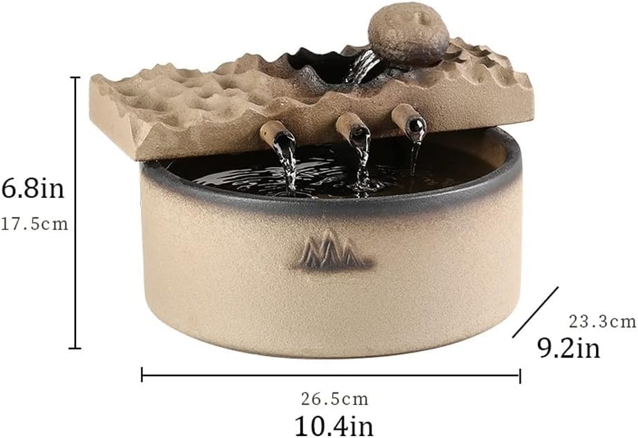Ceramic Tabletop Fountain with Relaxing Water Flow