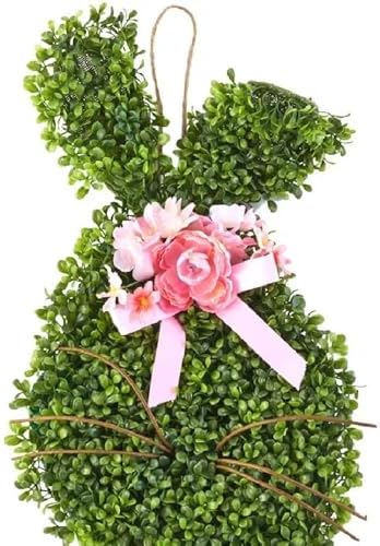 Faux Boxwood Bunny Door Wreath Hanger