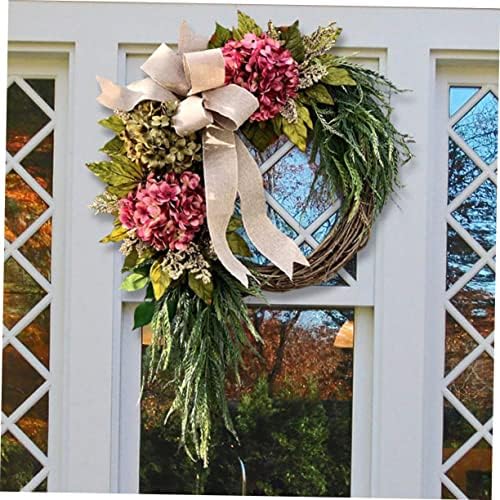Front Door Wreath Hanger with Hydrangea Garland
