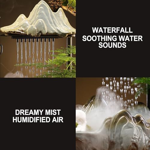 Peacock Horse Crane Animal Water Fountain with Lights and Mist
