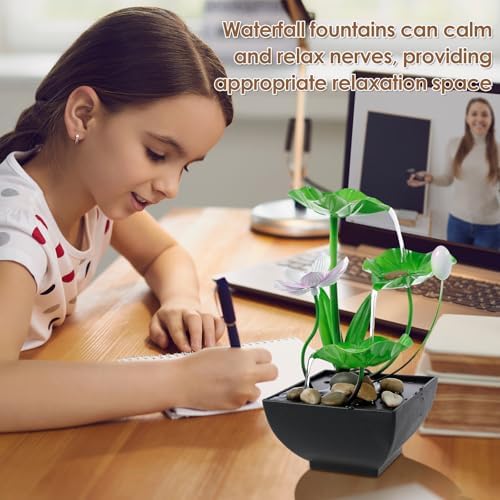 Water Lily Tabletop Fountain with USB Charging