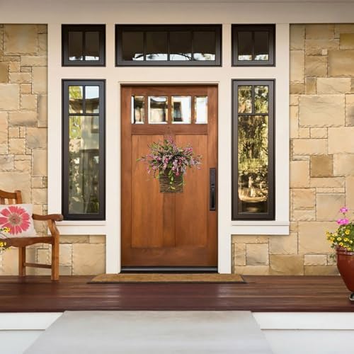 HELLORSO Spring Peony Door Decor Wreath Basket