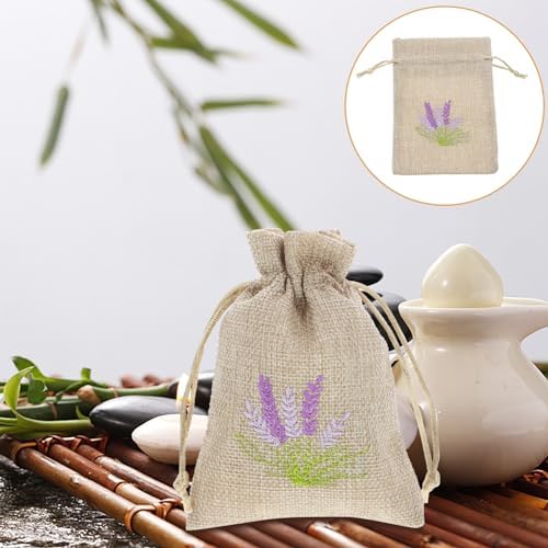 iplusmile Lavender Sachet Bags 10 Pack Linen Drawstring Pouch